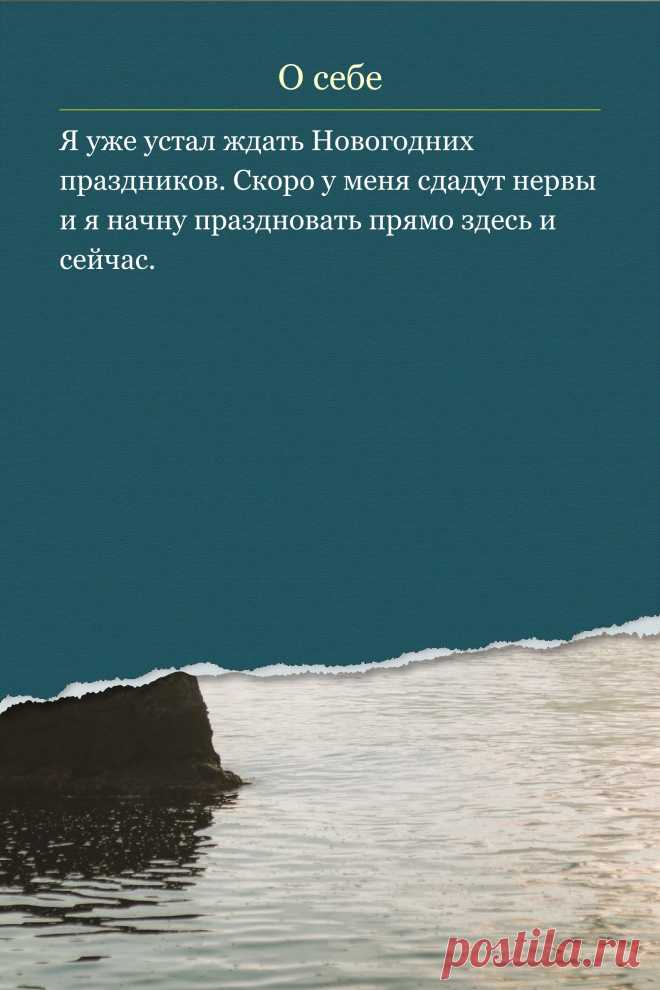 Цитата про «Себя» — Я уже устал ждать Новогодних праздников. Скоро у…