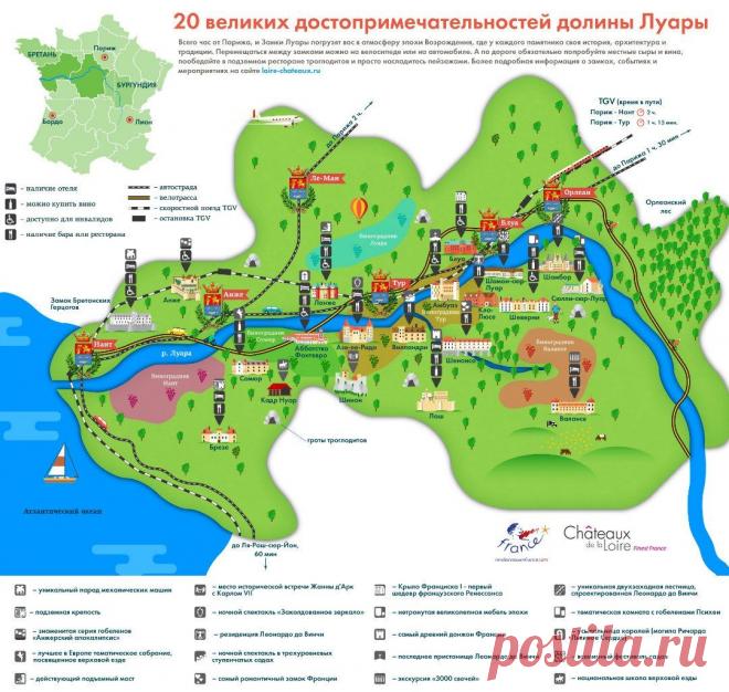 Карта замков Луары