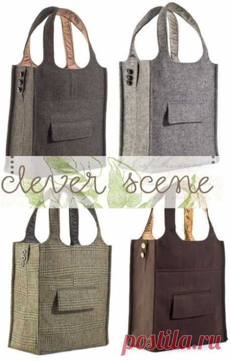 BAG TO MAKE - From old suit jacket! what a CUTE idea! ;) and you get to repurpose old stuff, too!