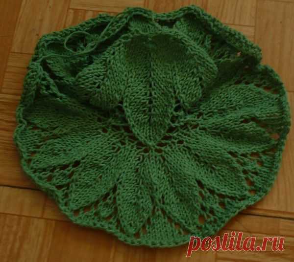 цветочный узор спицами, расширяющийся