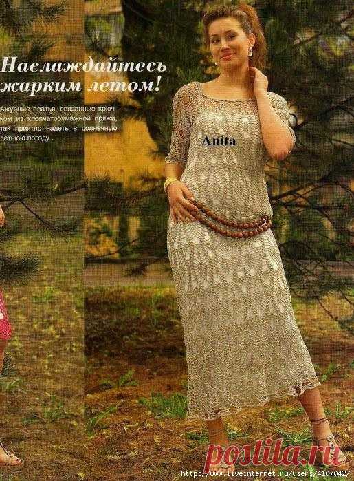 ЛЬНЯНОЕ ПЛАТЬЕ УЗОРОМ 