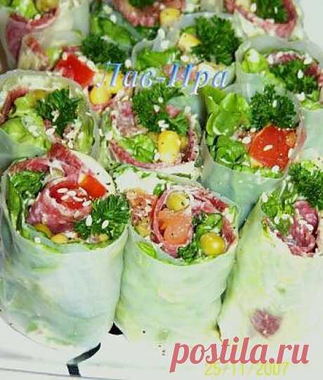 Роллы из рисовой бумаги с... : Закуски и бутерброды