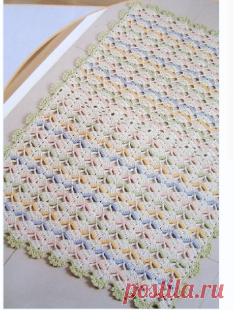 Цветной коврик крючком