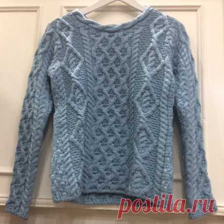 Jersey Aran Mujer cuello trenzado