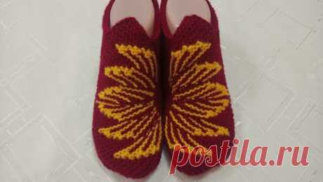 Плетени Терлици #119 (Knitted Slippers) (Тапочки спицами) (Patik) (Pantufas passo a passo)