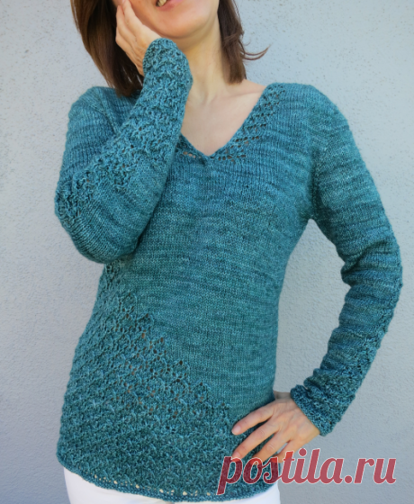 Вязаный пуловер Enchanted forest | ДОМОСЕДКА