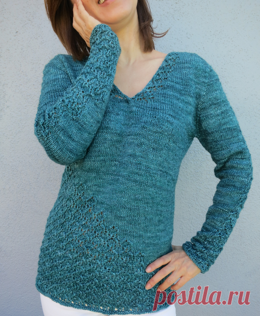 Вязаный пуловер Enchanted forest | ДОМОСЕДКА