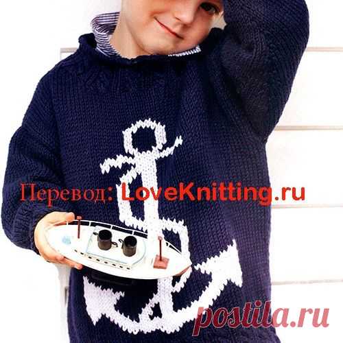 Пуловер с якорем