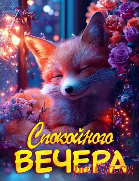 Красивая открытка доброго спокойного вечера