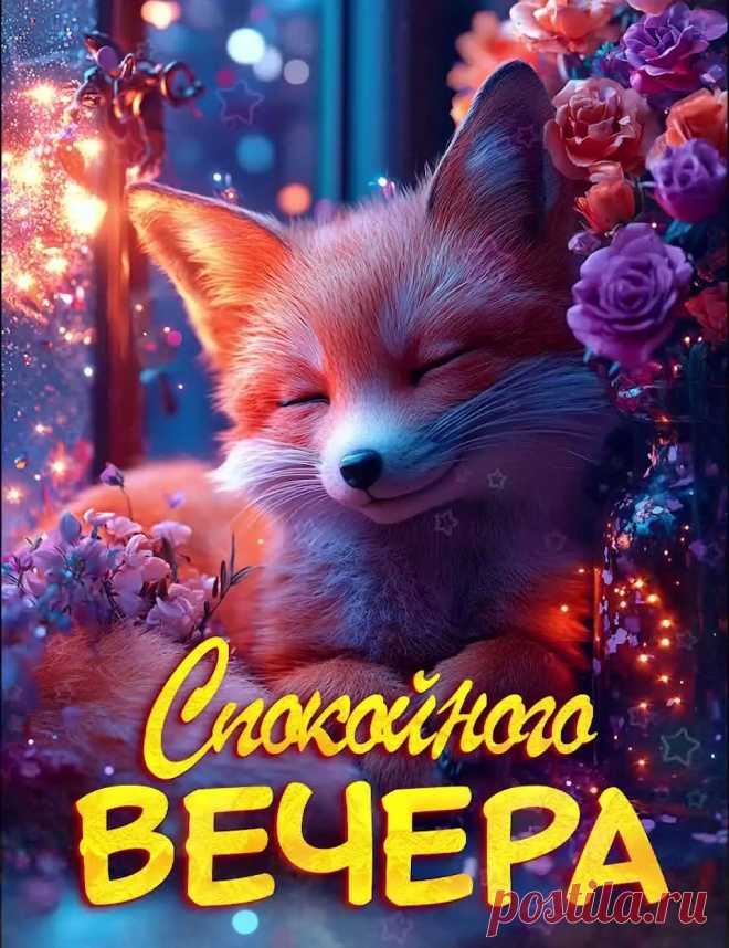 Красивая открытка доброго спокойного вечера