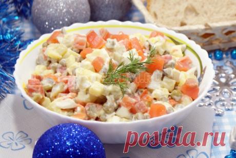 Салат Оливье с сёмгой – Рецепт с фото. Рецепты. Салаты. Салаты с рыбой и морепродуктами