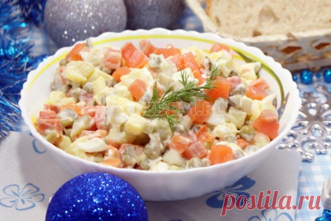 Салат Оливье с сёмгой – Рецепт с фото. Рецепты. Салаты. Салаты с рыбой и морепродуктами