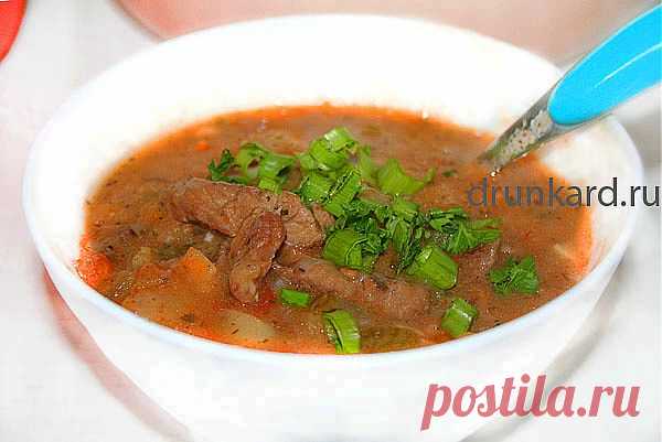 Рагу из говядины с солёными огурцами.