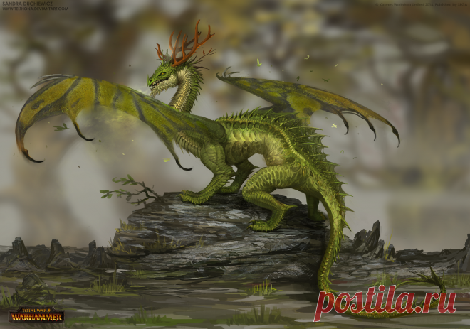 Total War: Warhammer Concept Art - Forest Dragon by telthona on DeviantArt