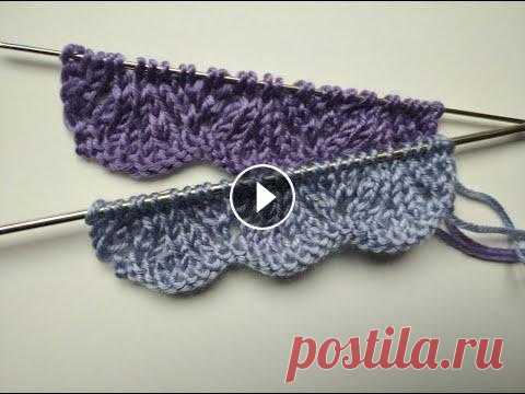 Ажурный волнистый край для отделки. Openwork wavy edge for finishing Очень красивый ажурный край спицами. Подробный мастер класс для начинающих. Вяжется невероятно просто, но выглядит очень красиво. Подойдет для начала ...