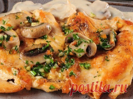 КУРИНОЕ ФИЛЕ С ГРИБАМИ