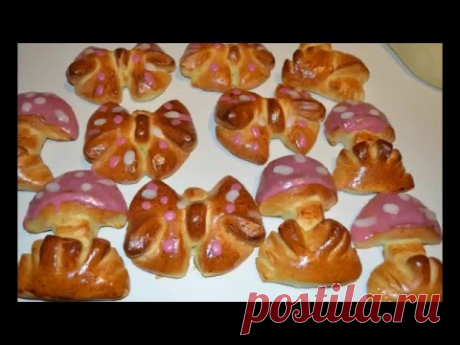 Детские фигурки-булочки из дрожжевого теста(архивное видео).