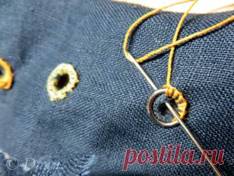 Hand-sewn eyelets « Dawn's Dress Diary