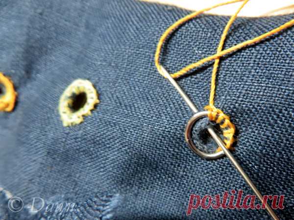 Hand-sewn eyelets « Dawn's Dress Diary