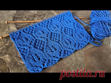 Узор "Сказочный сад" спицами 🌿🧵 Free knitting pattern