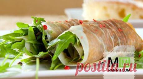 Рулетики из пармской ветчины с рукколой и пармезаном - кулинарный рецепт. Миллион Меню