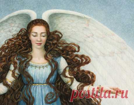 Angel in a Blue Dress by Lynn Bywaters Angel in a Blue Dress Painting by Lynn Bywaters
