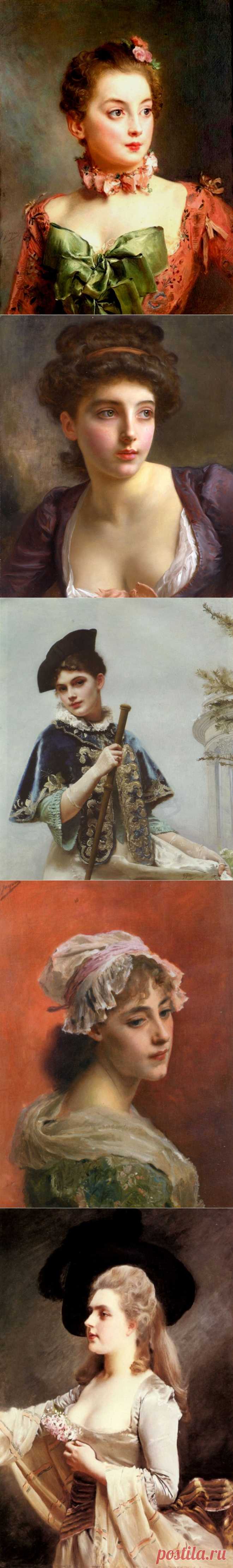 Пленительность женского образа...Gustave Jean Jacquet.