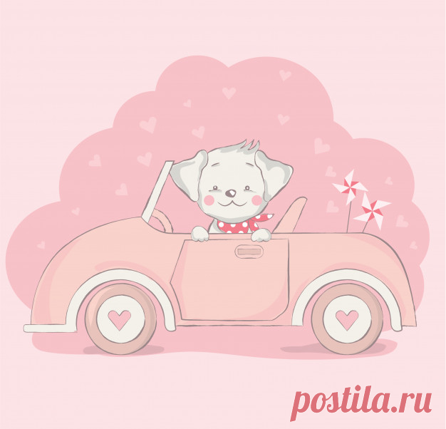 Симпатичная детская собака с мультяшной машиной Более миллиона свободных векторов, PSD, фотографии и бесплатные иконки. Эксклюзивные халявы и все графические ресурсы, которые необходимые для ваших проектов