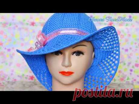 Шляпа крючком, вязание для начинающих.2/2.Мастер класс и схема. Hat crochet