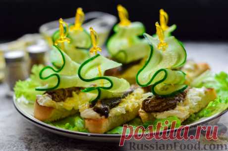 Рецепт: Бутерброды со шпротами на RussianFood.com