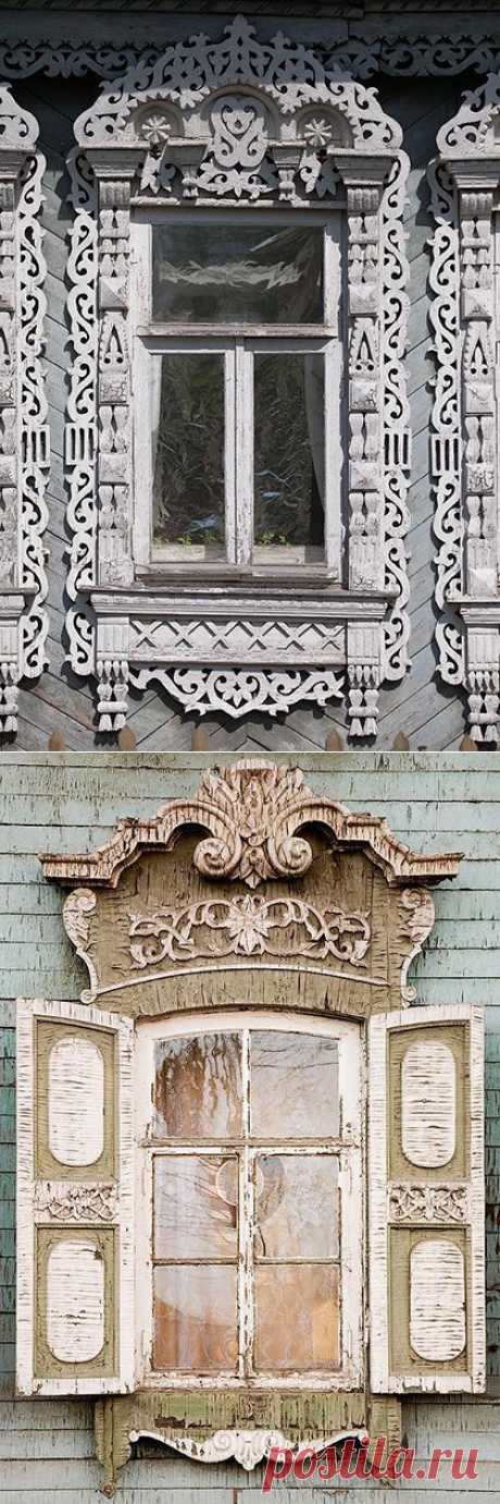 Изба с ушами. Фотогалерея резных наличников из старых русских городов.
