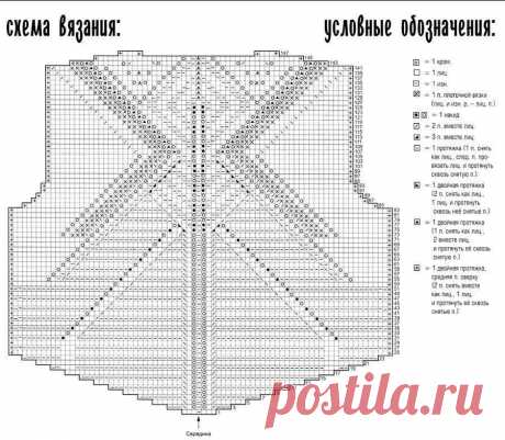 ПУЛОВЕР С АЖУРНОЙ СПИНКОЙ ОТ ZARA

Размеры: 42/44 
Вам потребуется: 500 г серо-коричневой пряжи Lana Grossa Bamboo (100% вискозы, 100 м/50 г); спицы № 5 и № 5,5, круговые спицы № 5. 

Техника вязания: Резинка 1х1: попеременно 1 лиц., 1 изн. Лицевая гладь: лиц. р. – лиц. п., изн. р. – изн. п. Ажурный узор: вязать по схеме, в изн. р. вязать п. по рисунку. 

Плотность вязания. Лицевая гладь, спицы № 5,5: 16 п. и 22 р. = 10 х 10 см; Ажурный узор, спицы № 5,5: 16 п. и 23 р. = 1...