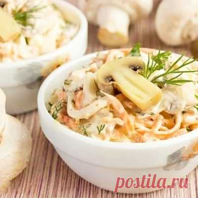 Маринованные шампиньоны в салатах и закусках