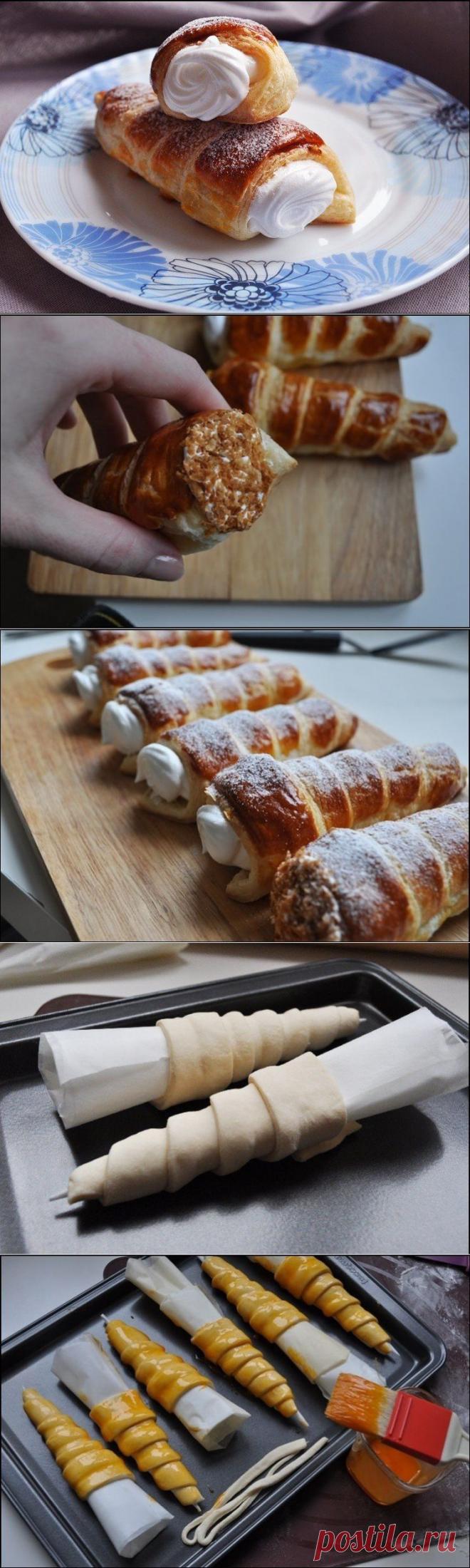 Как приготовить трубочки с белковым кремом - рецепт, ингридиенты и фотографии