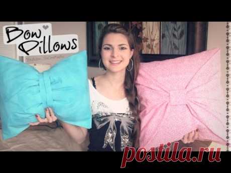 No-Sew BOW PILLOW cover ♥ How-To // DIY Room Decor