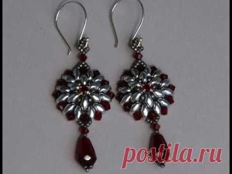 Sidonia's handmade jewelry - Superduo Victorian Earrings tutorial - YouTube