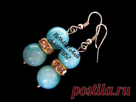 серьги голубые) 
Материал:камень-аквамарин 10мм,металлическая фурнитура под серебро.
цена:160 р.