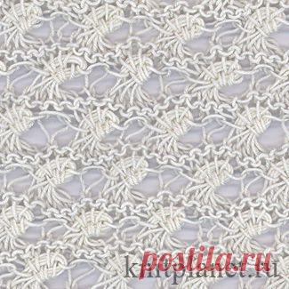 Ажурный узор спицами Морская пена. Схема.  Видео урок. / Планета Вязания