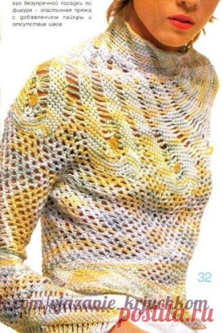 Джемпер со спиральной кокеткой / Необычные поделки
