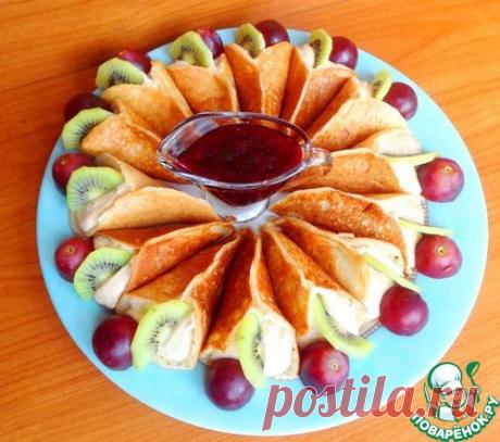 Арабские блинчики с творогом и джемом - кулинарный рецепт