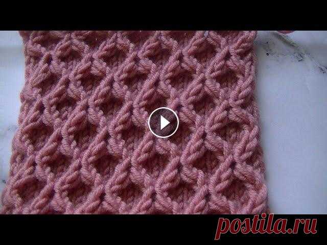 Вяжем простой и красивый узор РОМБЫ спицами. группа в контакте спицы купить крючки купить купить журнал...