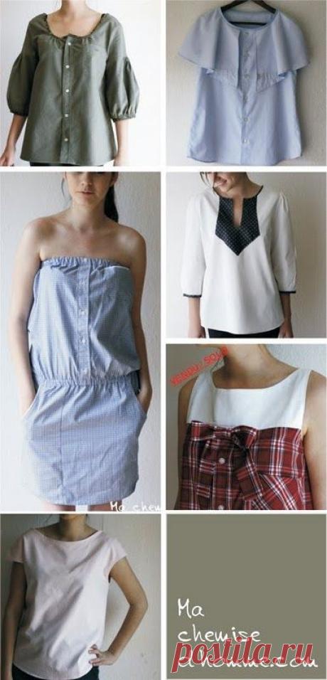refashioned men's shirt ideas :: ideas para reutilizar una camisa de hombre | ♦ sew.... and... DIY..... fashion ♦