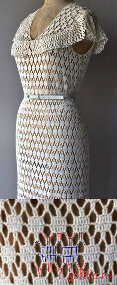 Узор крючком для летнего платья