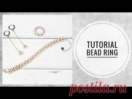 #МК - Кольцо с применением бисера твин | #Tutorial - Ring with twin beads
