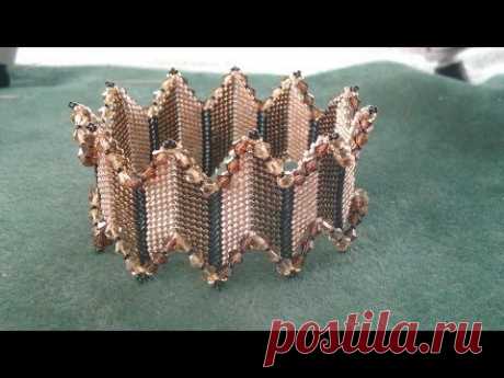 Beading4perfectionists : Stitch nr. 15 : Diagonal Peyote bangle bracelet beading tutorial