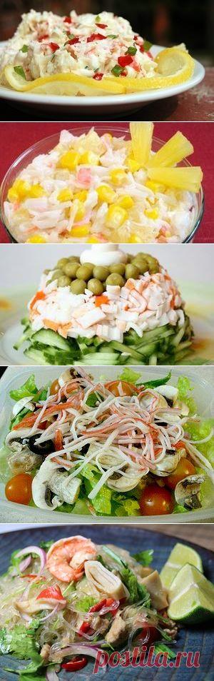 Салаты с крабовыми палочками - пять лучших рецептов с фото