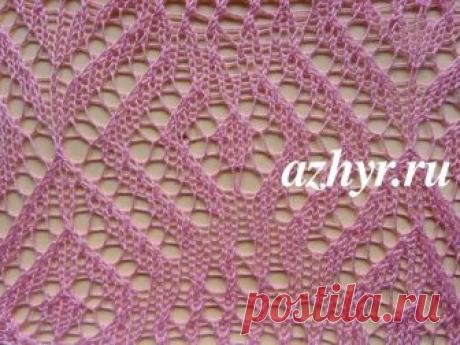 Узор спицами ромбы ажурные | АЖУР - схемы узоров
