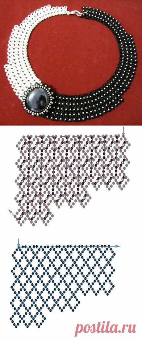 Wide necklace of beads. beaded necklace with schemes | Laboratory household