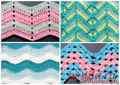 Узор "шеврон" или "зиг-заг" крючком. Схемы и мастер-классы