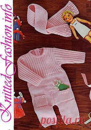 Комбинезон и шарфик для младенца - KnittedFashion.info - Модное Вязание